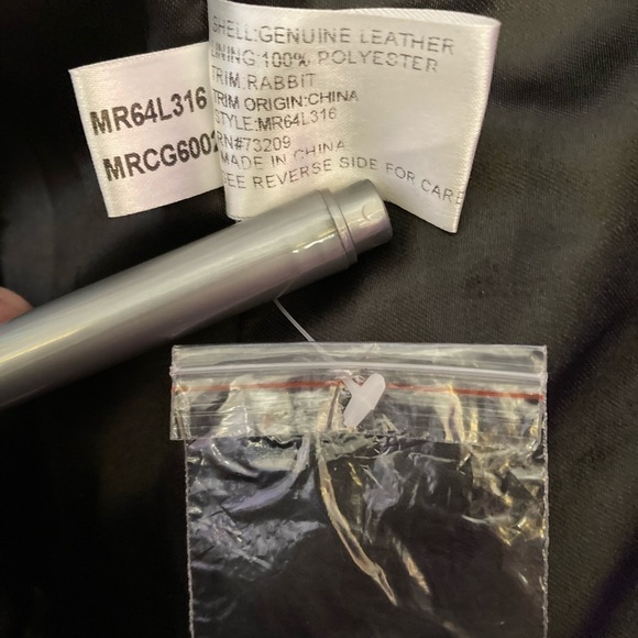 MARVIN RICHARDS weave/rabbit fur collar leather jacket SM NWT - Picture 12 of 12